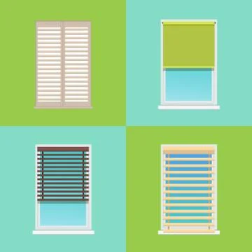 Four Patterns of Various Multicolored Jalousies Illustrazione stock