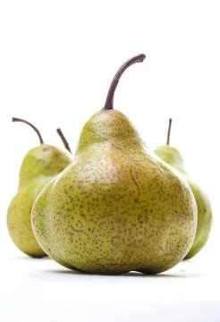 Four pears isolated on white Stock-Fotos