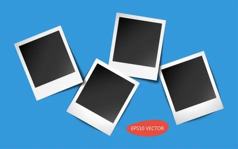 Four Photo Frames with shadows Stock Illustration