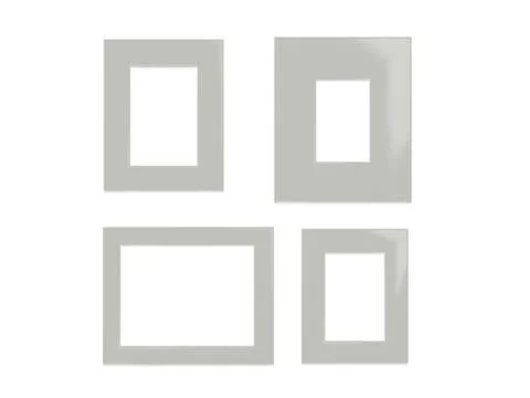 Four photo frames on the white wall Illustration