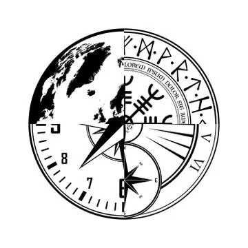 Four pieces circle design background Stock Illustration