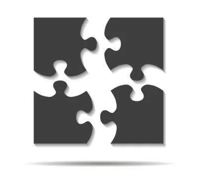 Four pieces double shadow icon vector Stock Illustration