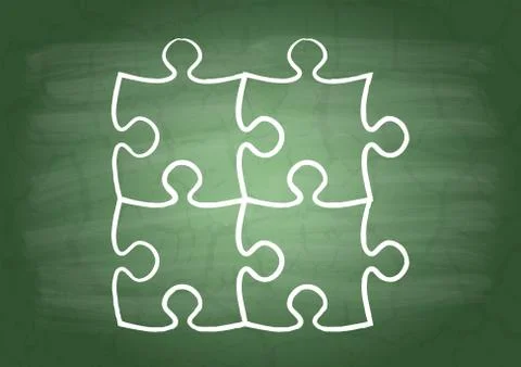 Four pieces of the puzzle Stock Illustration