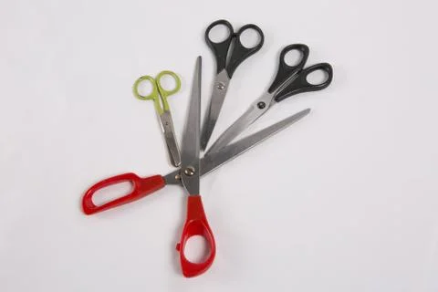 Four pieces of scissors Stock Photos