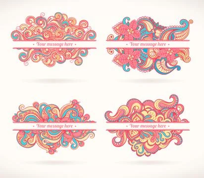 Four pink frames Stock Illustration