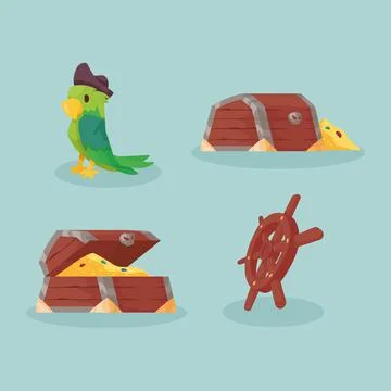Four pirates items Illustrazione stock