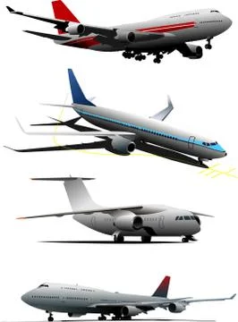 Four planes. Vector illustration Stock Illustration