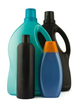 Four plastic bottles Stock Photos