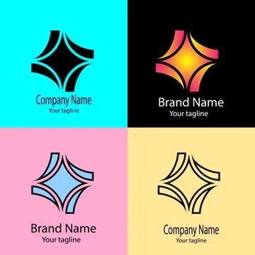 Four Point Apex logo design Stock Illustration