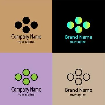 Four Point Array logo design Stock Illustration