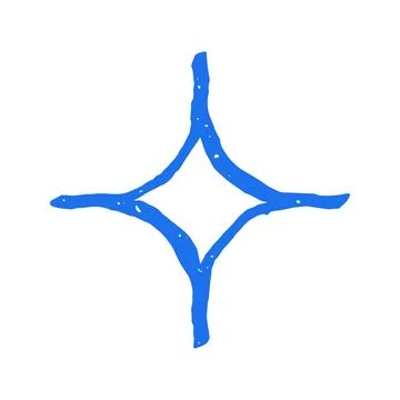 Four Point Star Sparkle Symbol Hand Drawn In A Whimsical Vector Illustration Stock Illustration