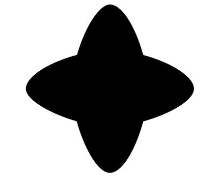 Four-pointed geometric star - vector silhouette picture for logo or pictogram. Illustrazione stock