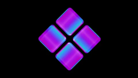 Four Pointed Star Cross Orange Purple Gradient Glow Stock Footage 335591979