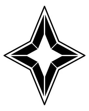 Four-pointed star silhouette - vector silhouette image for logo, pictogram Illustrazione stock