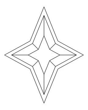 Four-pointed star - vector linear drawing for coloring, logo or pictogram. Stock Illustration