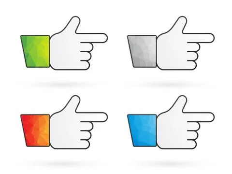 Four pointers with multi colored triangles sleeves Stock Illustration