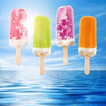 Four popsicles Stock Photos