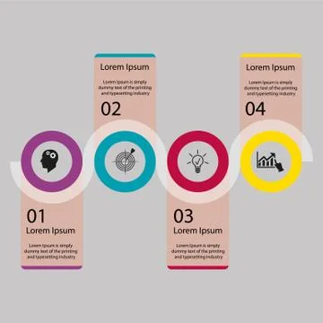Four position infographic with text Stock Illustration