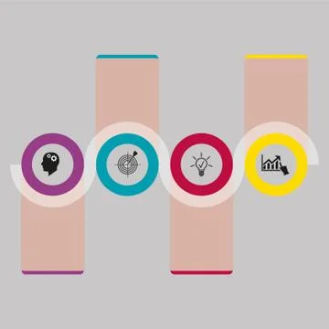 Four position infographics Stock Illustration