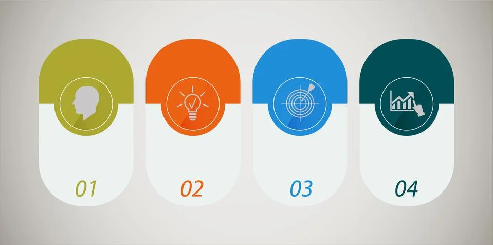 Four position infographics Illustrazione stock