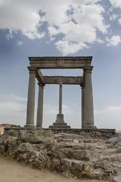 The four posts is a monument in Avila Stock Photos