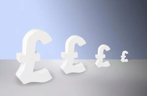 Four Pound signs getting gradually smaller Stock Illustration