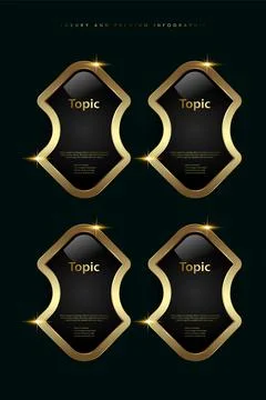 Four premium multipurpose buttons vector with luxury stoked in Vector templ.. Stock Illustration