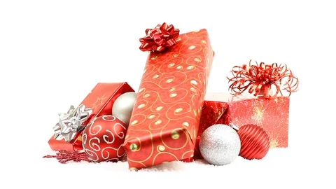 Four Presents Christmas Stock Footage 98679765