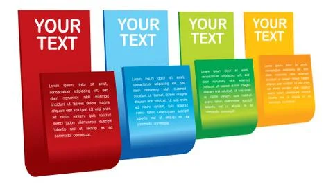 Four Primary Color Standee with Copy Space Layout Design Vector Background Stock Illustration