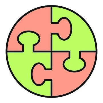 Four puzzle pieces forming a complete circle イラスト素材