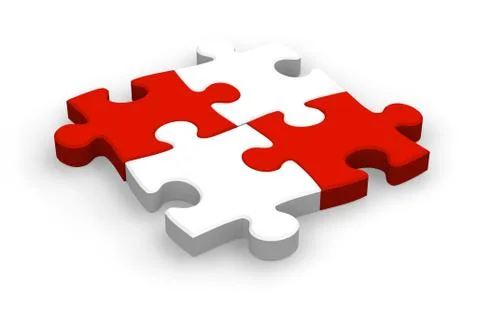 Four puzzle pieces Stock Illustration
