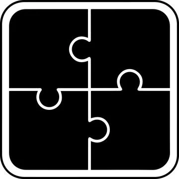 Four puzzle pieces, minimal flat vector illustration Stock Illustration