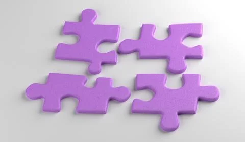 Four puzzles. busniess concept. render Stock Illustration