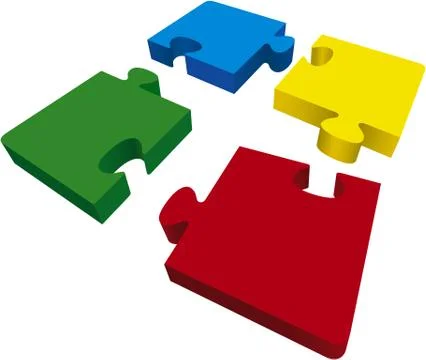 Four puzzles Illustrazione stock