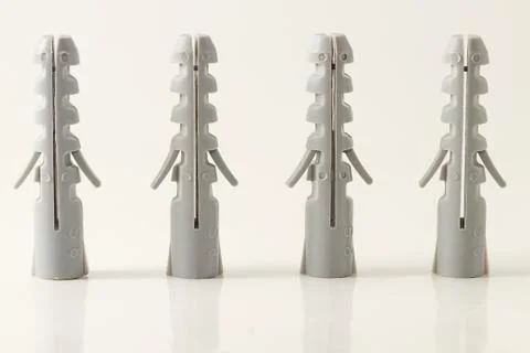 Four rawlplugs Stock Photos