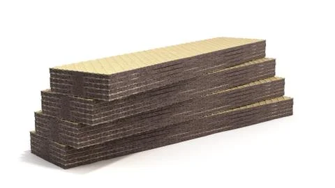 Four rectangle shape wafer biscuits 3d render on white Stock Illustration