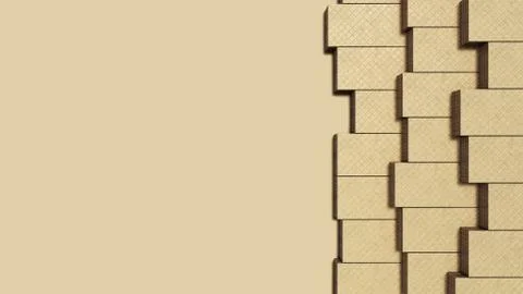 Four rectangle shape wafer biscuits 3d render on color background Stock Illustration