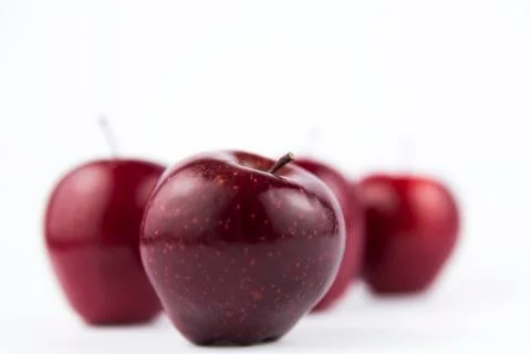Four red apples Foto stock