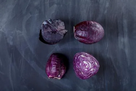 Four red cabbages Stock Photos