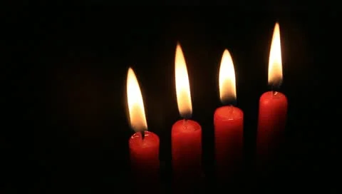 Four red candles Stock Footage 11022289