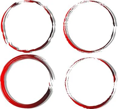Four red vector circles in a gradient on a white background Ilustración de archivo
