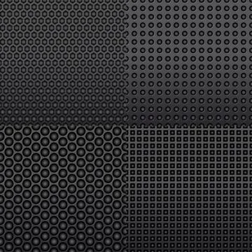 Four repeat seamless geometric patterns in grey 库存插图