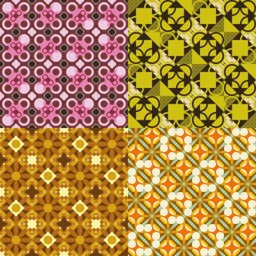 Four retro patterns Stock Illustration
