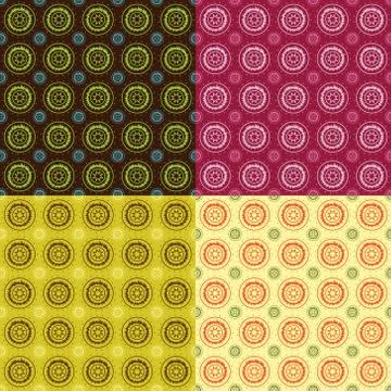 Four retro seamless patterns Stock Illustration