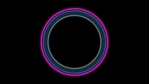Four ring neon lights loop Stock Footage 337271340