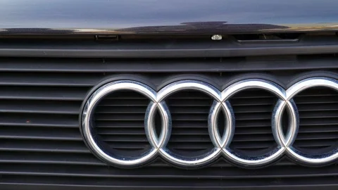 Four rings of a black SUV car in Padova Italy Stock Footage 89647461