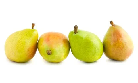 Four ripe pears Stock Photos
