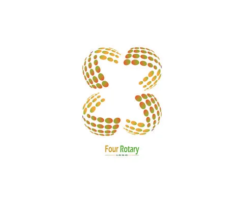 Four Rotary Design Vector Logo Template Ilustración de archivo