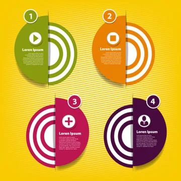 Four round element for infographic Stock Illustration