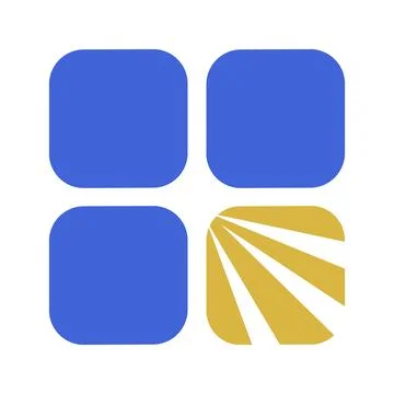 Four Rounded Squares Grid Icon Illustrazione stock